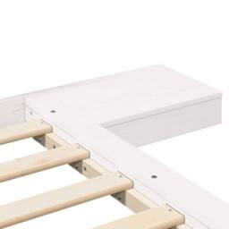 Berkfield Home White Floor Bed Frame with Bedside Tables White 140x200cm Solid Wood - Size: 140x200 cm - thumbnail 8