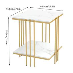 KORVIXA Modern Marble Coffee Table Side End Table in White - Size: 100 cm x 100 cm - thumbnail 2