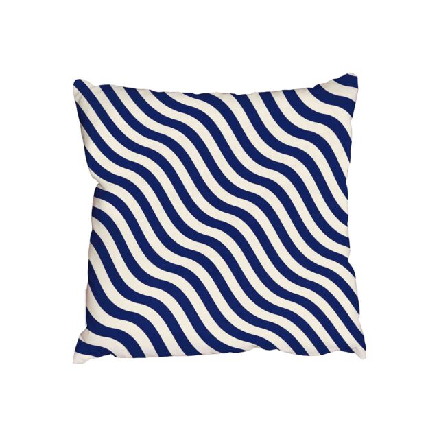 Benjamin Tate Design Nautical blue striped abstract (Outdoor Cushion)