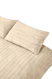 Living and Home Cozy Ultra Soft Textured Duvet Cover Set in Medium Beige - Size: Single - thumbnail 1