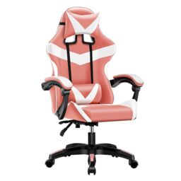 Leaper Ergonomic Swivel Computer Office Desk Chair in Pink - thumbnail 2