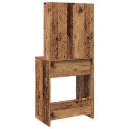 Berkfield Home Dressing Table with LED Old Wood 60x40x140 cm in Brown - Size: 60 x 40 x 140 cm - thumbnail 9
