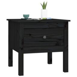 Berkfield Home Side Tables 2 pcs Black 50x50x49 cm Solid Wood Pine - Size: 50 x 50 x 49 cm - thumbnail 6