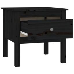 Berkfield Home Side Tables 2 pcs Black 50x50x49 cm Solid Wood Pine - Size: 50 x 50 x 49 cm - thumbnail 9