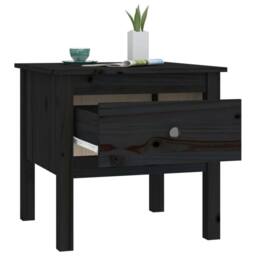 Berkfield Home Side Tables 2 pcs Black 50x50x49 cm Solid Wood Pine - Size: 50 x 50 x 49 cm - thumbnail 7