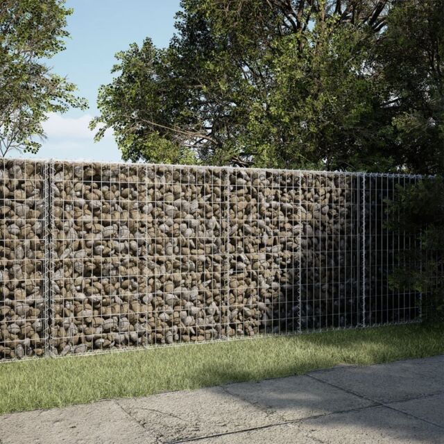 Berkfield Home Gabion Basket with Cover 250x100x100 cm Galvanised Iron in Silver - Size: 250 x 100 x 100 cm - image 1
