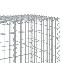 Berkfield Home Gabion Basket with Cover 250x100x100 cm Galvanised Iron in Silver - Size: 250 x 100 x 100 cm - thumbnail 6