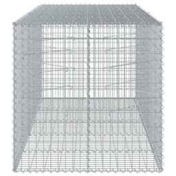 Berkfield Home Gabion Basket with Cover 250x100x100 cm Galvanised Iron in Silver - Size: 250 x 100 x 100 cm - thumbnail 4