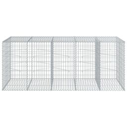 Berkfield Home Gabion Basket with Cover 250x100x100 cm Galvanised Iron in Silver - Size: 250 x 100 x 100 cm - thumbnail 3