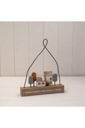 KDMD Wooden Hanging 'Family Makes Our House a Home' Sign in Brown - thumbnail 1