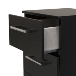 Swift Devon 3 Piece Bedroom Set (Wardrobe, Chest & Bedside) in Black Matt - Ready Assembled - thumbnail 2
