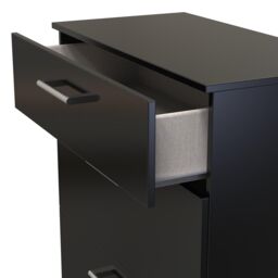 Swift Devon 3 Piece Bedroom Set (Wardrobe, Chest & Bedside) in Black Matt - Ready Assembled - thumbnail 4