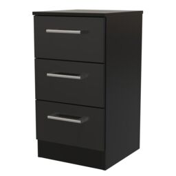 Swift Devon 3 Piece Bedroom Set (Wardrobe, Chest & Bedside) in Black Matt - Ready Assembled - thumbnail 5