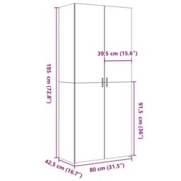 Berkfield Home Highboard Concrete Grey 80x42.5x185 cm Engineered Wood - thumbnail 9