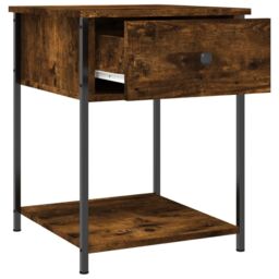 Berkfield Home Bedside Tables 2 pcs Smoked Oak 44x45x58 cm Engineered Wood in Brown - Size: 44 x 45 x 58 cm - thumbnail 6