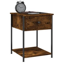 Berkfield Home Bedside Tables 2 pcs Smoked Oak 44x45x58 cm Engineered Wood in Brown - Size: 44 x 45 x 58 cm - thumbnail 4