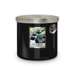 Heart and Home Twin Wick Ellipse Soy Wax Candle - River Rock in Black - thumbnail 2