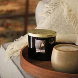 Heart and Home Twin Wick Ellipse Soy Wax Candle - River Rock in Black - thumbnail 4