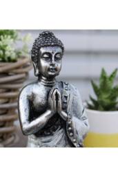 KDMD Large Hand-Painted Bali Buddha Statue in Teal & Gold-Varada Mudra Art - thumbnail 8