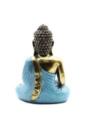KDMD Large Hand-Painted Bali Buddha Statue in Teal & Gold-Varada Mudra Art - thumbnail 4