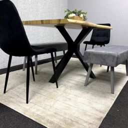 KOSY KOALA Wooden Dining Table with 2 Black Chairs & 2 benches - Dining Kitchen Room Furniture in Brown - thumbnail 6