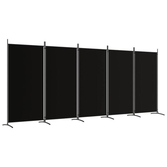 Berkfield Home 5-Panel Room Divider Black 433x180 cm Fabric - image 1