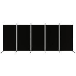 Berkfield Home 5-Panel Room Divider Black 433x180 cm Fabric - thumbnail 3