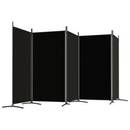Berkfield Home 5-Panel Room Divider Black 433x180 cm Fabric - thumbnail 5