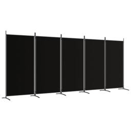 Berkfield Home 5-Panel Room Divider Black 433x180 cm Fabric