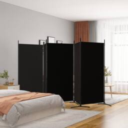 Berkfield Home 5-Panel Room Divider Black 433x180 cm Fabric - thumbnail 2