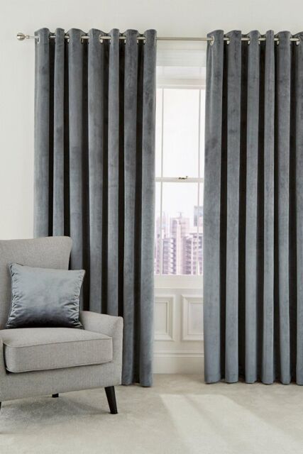 Helena Springfield 'Escala' Woven Lined Curtains in Grey - Size: 229 cm width x 229 cm drop - image 1