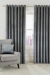 Helena Springfield 'Escala' Woven Lined Curtains in Grey - Size: 229 cm width x 229 cm drop - thumbnail 1