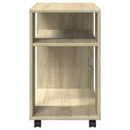 Berkfield Home Side Table with Wheels Sonoma Oak 70x35x60 cm Engineered Wood in Brown - Size: 70 x 35 x 60 cm - thumbnail 6