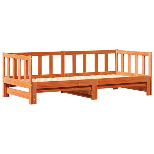 Berkfield Home Pull-out Day Bed without Mattress Wax Brown 2x(80x200) cm - image 1