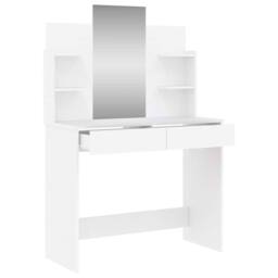 Berkfield Home Beautiful Dressing Table with Mirror White 96x39x142 cm - Size: 96 x 39 x 142 cm - thumbnail 5