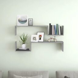 Berkfield Home Wall Shelves 2 pcs Grey Sonoma 100x15x20 cm Engineered Wood - Size: 100 x 15 x 20 cm - thumbnail 3