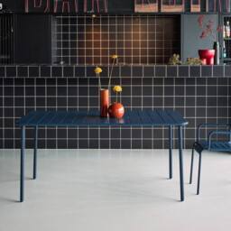 sweeek 6-8 seater rectangular steel garden table in Dark Blue - thumbnail 3