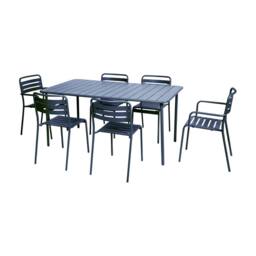 sweeek 6-8 seater rectangular steel garden table in Dark Blue - thumbnail 6