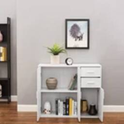 EONLION Wooden Sideboard Cabinet Cupboard Unit Storage Furniture White - thumbnail 3