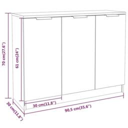 Berkfield Home Sideboard White 90.5x30x70 cm Engineered Wood - thumbnail 9