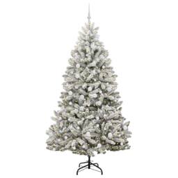 Berkfield Home Elegant Artificial Christmas Tree Green & White 210 cm PVC & Metal - thumbnail 1