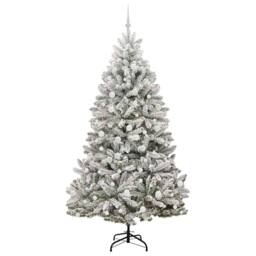 Berkfield Home Elegant Artificial Christmas Tree Green & White 210 cm PVC & Metal - thumbnail 4