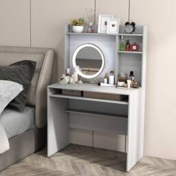 KORVIXA Home Office Desk Computer Desk in Grey - Size: 100 cm x 100 cm - thumbnail 4