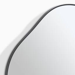 FurnitureboxUK Vita Black Metal Small 60x60cm Pebble Shape Wall Mirror - Size: 60x60 cm - thumbnail 6