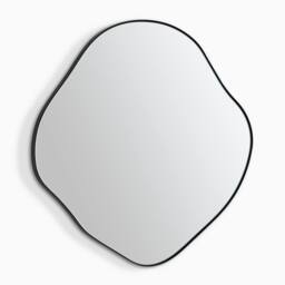 FurnitureboxUK Vita Black Metal Small 60x60cm Pebble Shape Wall Mirror - Size: 60x60 cm - thumbnail 4