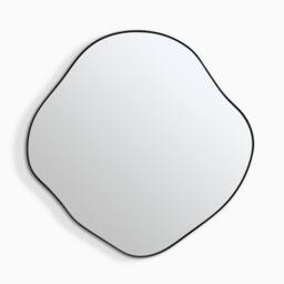 FurnitureboxUK Vita Black Metal Small 60x60cm Pebble Shape Wall Mirror - Size: 60x60 cm - thumbnail 3