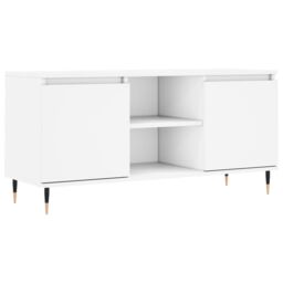 Berkfield Home TV Cabinet White 104x35x50 cm Engineered Wood - Size: 104 x 35 x 50 cm - thumbnail 2