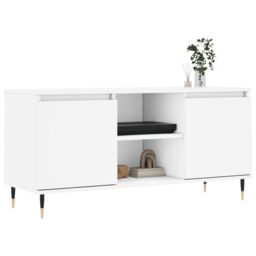 Berkfield Home TV Cabinet White 104x35x50 cm Engineered Wood - Size: 104 x 35 x 50 cm - thumbnail 3