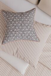 Helena Springfield 'Ticking Stripe' Cotton Duvet Cover Set in Grey - Size: Super King - thumbnail 4