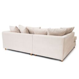 Abakus Direct Jumbo Grid Left Hand Corner Sofa with Plush Cushions in 3 Colours in Beige - thumbnail 9